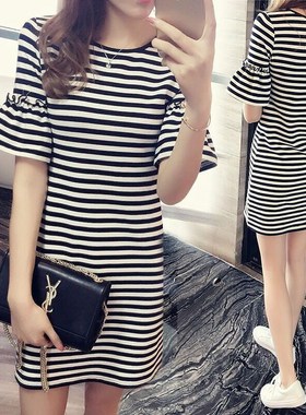 Pyjamas Women Cotton black stripe  Pijama Pajamas Sleepwear