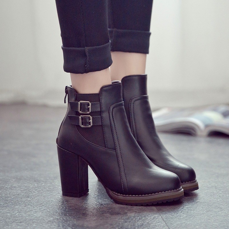 2018 women high heeled shoes martin boots fashion boot 女靴