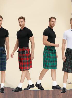 Men's Scottish plaid pleated skirt 男士苏格兰格纹百褶裙