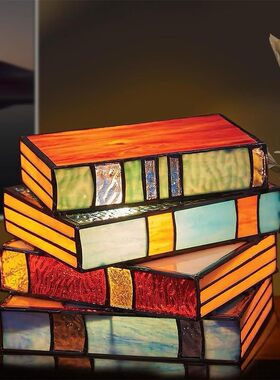 Stained Stacked Books Lamp 彩色塑料叠书灯 圣诞礼物 家居装饰
