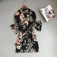 dressing gown fashion delicate pink floral women home robes thumbnail 7