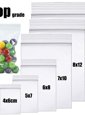 100pcs Clear Zip Lock Bags Thick Ziplock Plastic Small packi