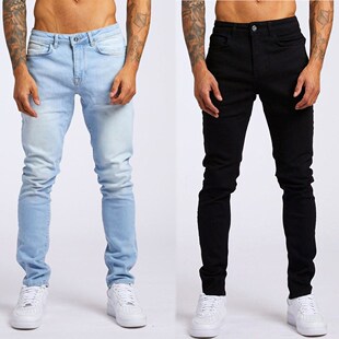 Jeans Denim Black Trousers pants for men Mens Casual Loose