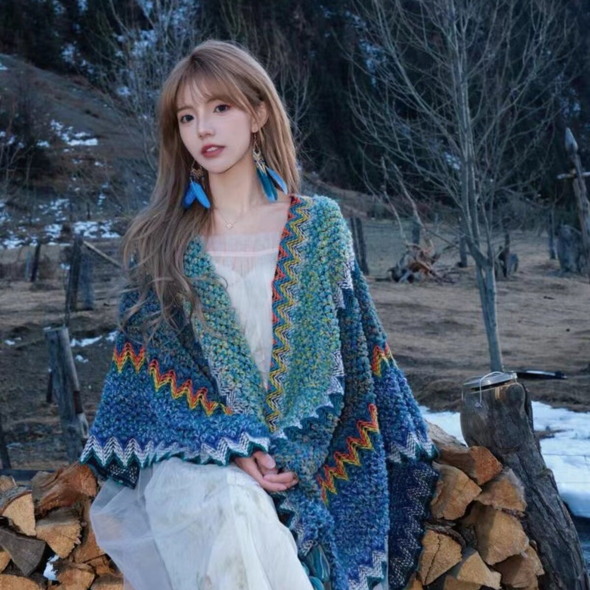 Ethnic shawl, Lijiang, Yunnan, Dali, Guilin, tourist retro