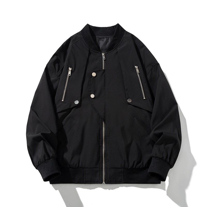 美式高街工装外套男秋冬休闲棒球服潮牌复古飞行员夹克情侣棉衣女