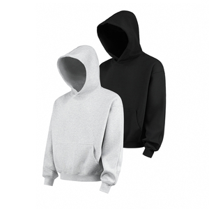 OKINE/高克重Boxy基础卫衣抗皱cleanfit短宽版型Hoodie纯色帽衫