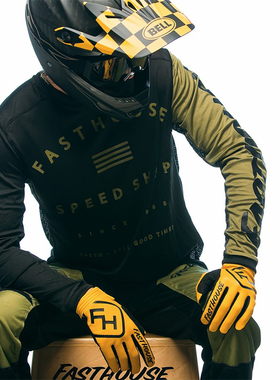 FASTHOUSE复古长袖越野摩托车服排汗透气赛车服摩旅骑士骑行服夏