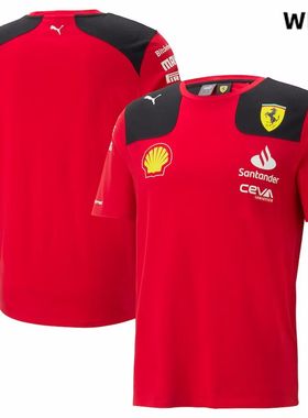 2023法拉利F1专业赛车服摩托车速干衣越野骑行服速降服夏季男复古