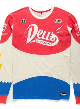 DEUS新款欧美复古长袖透气越野摩托车服机车骑行服速干衣T恤短袖