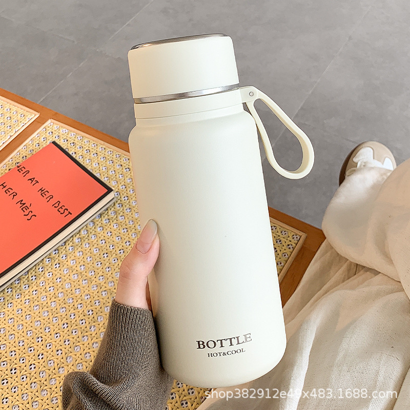 简约保温杯大容量316不锈钢水杯带滤网学生便携户外水壶泡茶杯子