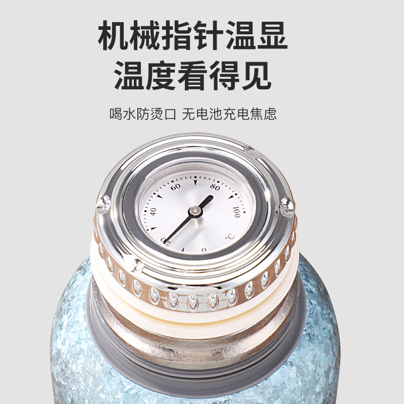 跨境机械显温纯钛保温壶小钢炮咖