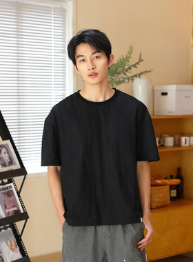 VANNYBUNNY树纹短袖宽松休闲夏季简约纯色圆领运动时尚百搭