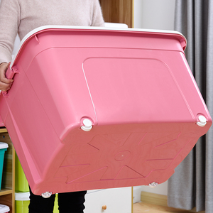 89元包邮  龙姿 收纳箱特大号 带轮子 80L*3个