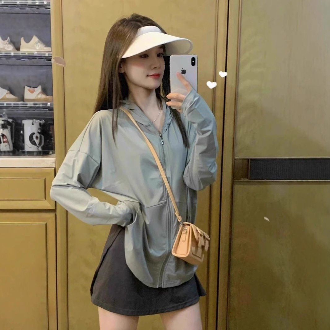 休闲显瘦防晒衣女2025新款夏天冰丝宽松开衫防晒防紫外线外套女