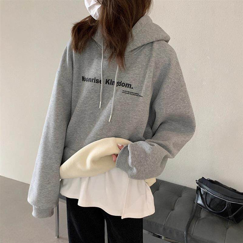 秋冬卫衣女宽松bf慵懒风连帽2025新款韩版加绒加厚百搭休闲上衣潮