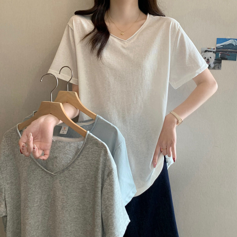 1111#实拍特价(50棉)雪花棉短袖T恤女夏季休闲韩版宽松显瘦上衣