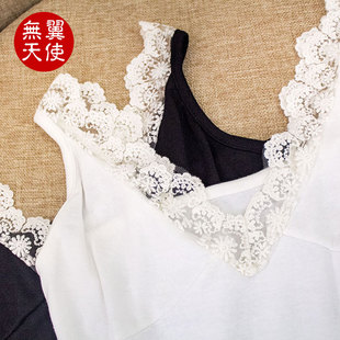闭店清仓蕾丝花边肩带针织棉质打底背心修身 上衣内搭防走光小吊带