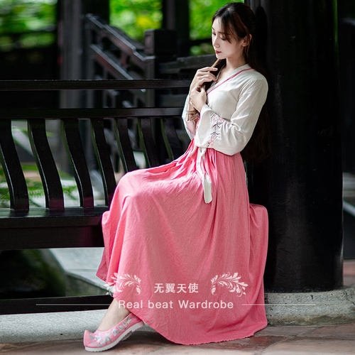 汉元素棉麻中国风连衣裙