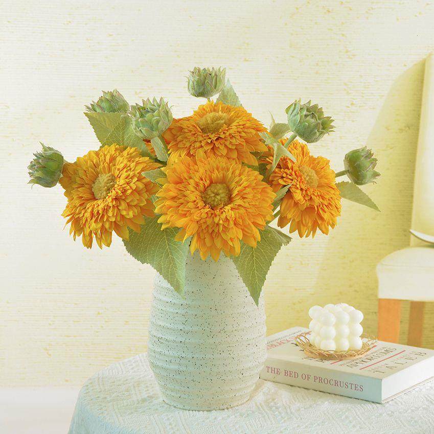 向日葵仿真花泰迪仿真客厅花束假花装饰花艺餐桌家居摆件插花摆设,家居饰品,仿真花/假花,淘宝优惠券,粉丝福利购,淘宝优惠卷