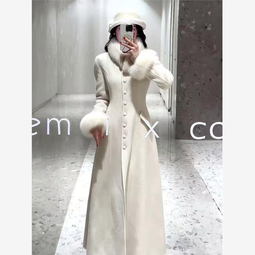 千金时尚气质中长款呢子