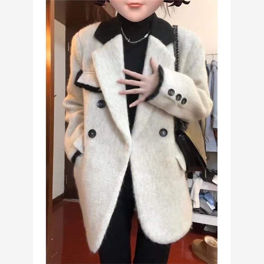 韩系呢子大衣女2025年秋