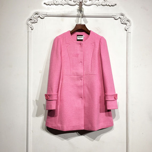 毛呢外套品牌女装 蔓系列 长款 时尚 折扣颦薪 D80491