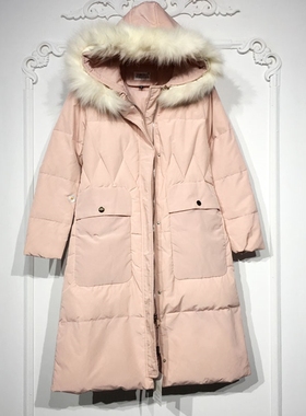 西树系列 8282S203 时尚真毛领羽绒服品牌女装折扣颦薪