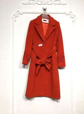 欧系列 D84803 时尚长款毛呢外套品牌女装折扣颦薪