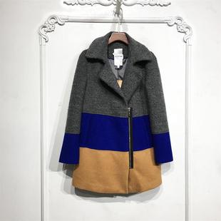 毛呢外套品牌女装 DH系列 长款 时尚 折扣颦薪 D78744