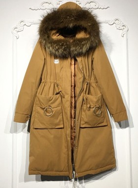 舞系列 8248S153 时尚羽绒服真毛领品牌女装折扣颦薪