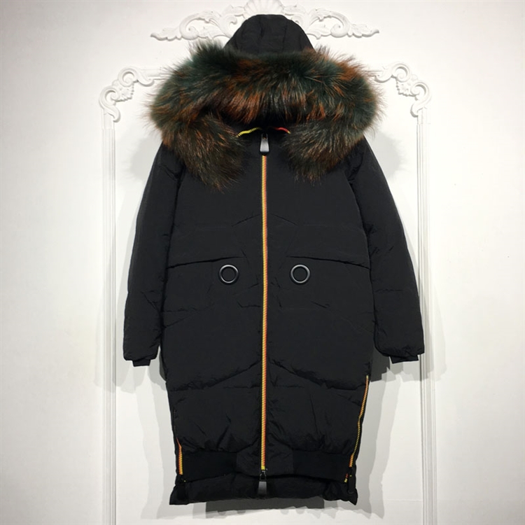 潮系列 8129S149 时尚真毛领长款羽绒服品牌女装折扣颦薪