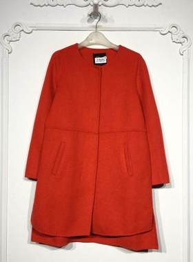 潮系列 8278S147 时尚双面呢毛呢外套品牌女装折扣颦薪