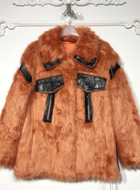 容系列 8267S293 时尚仿皮草外套品牌女装折扣颦薪