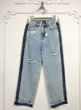 ISSM系列  D95908 时尚牛仔长裤品牌女装折扣