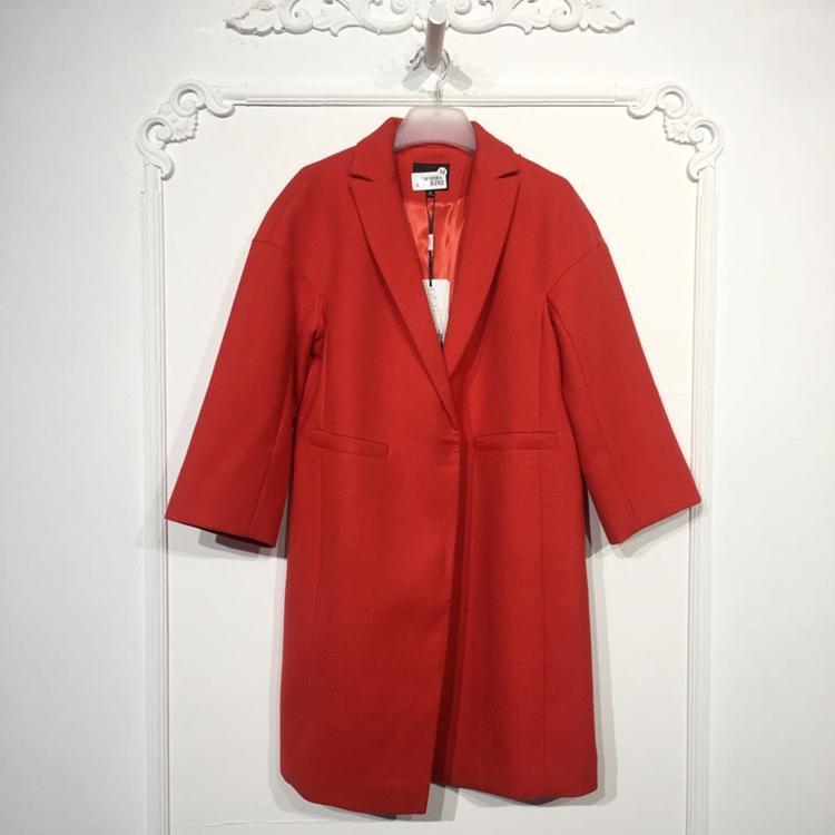 潮系列 8167S292 时尚毛呢外套品牌女装折扣颦薪