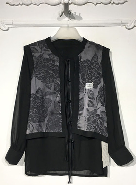 容系列 YB000416 时尚国风新中式衬衫品牌女装折扣颦薪