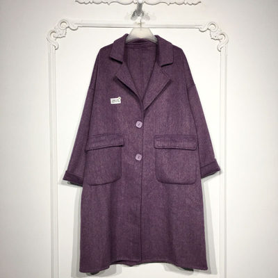 潮系列 8247S106 时尚羊毛双面呢毛呢外套品牌女装折扣颦薪