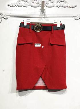 贝QN系列 D78049 时尚毛呢短裙品牌女装折扣颦薪