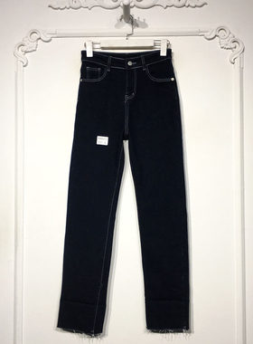 容系列 K50313 时尚绒里牛仔长裤品牌女装折扣颦薪