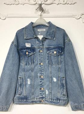 容系列 D99630 时尚牛仔短款外套品牌女装折扣颦薪