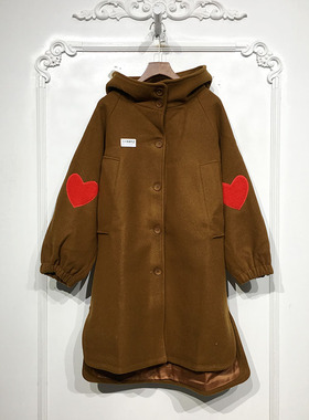 线X系列 D86412 时尚长款毛呢外套品牌女装折扣颦薪