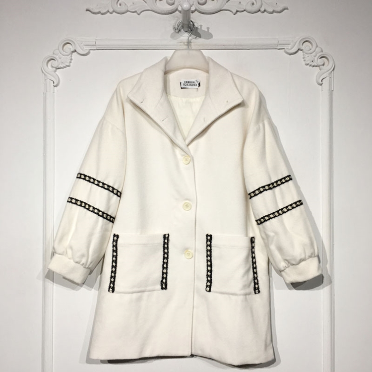 鱼系列 8283S093 时尚毛呢外套品牌女装折扣颦薪