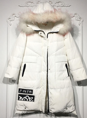 艾O系列 8285S254 时尚真毛领羽绒服品牌女装折扣颦薪