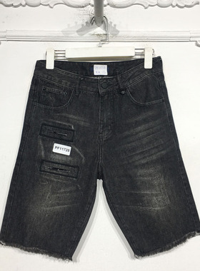 衣PTC系列 PF11728 时尚牛仔短裤品牌男装折扣饕