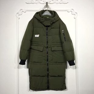 羽绒服品牌女装 艾O系列 长款 时尚 折扣颦薪 8152S064