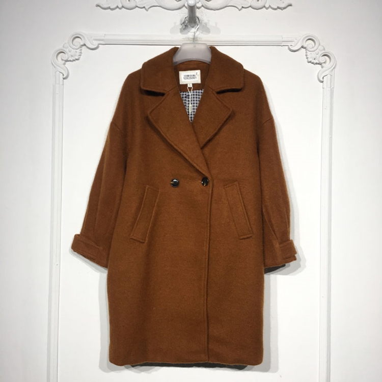 潮系列 8282S061 时尚毛呢外套品牌女装折扣颦薪