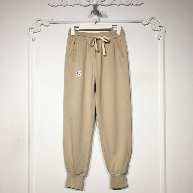 YZQ系列 K50222 时尚绒里卫裤品牌女装折扣颦薪