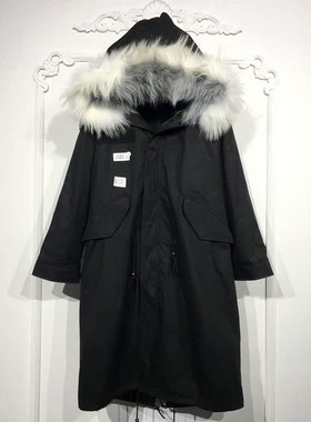 潮系列 8168S025 时尚真毛领真毛内胆派克服品牌女装折扣颦薪