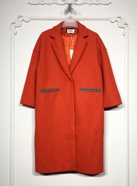 潮系列 8282S033 时尚毛呢外套品牌女装折扣颦薪