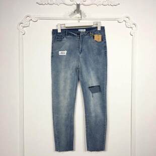 品牌女装 潮系列 牛仔长裤 时尚 折扣颦薪 8144S280